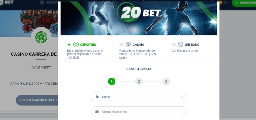 20 Bet Online casino crea tu cuenta
