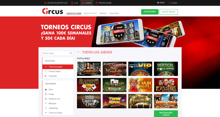 Circus Casino  Juegos