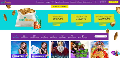 SpinSamba casino - diseño