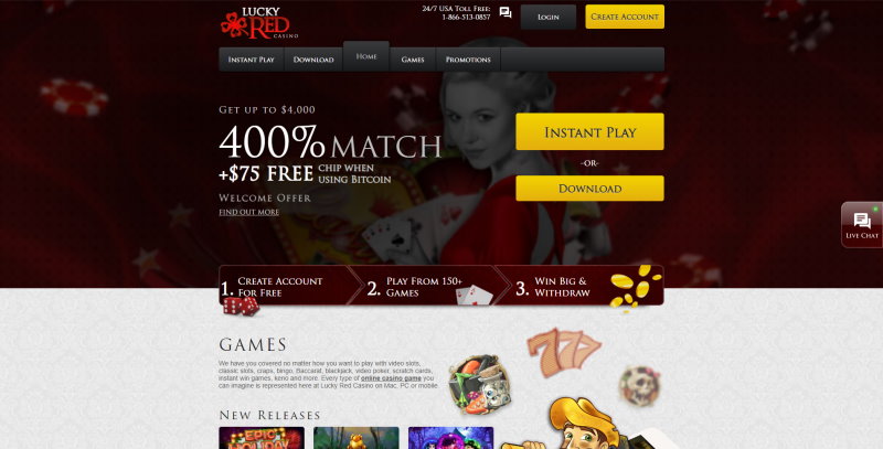 Lucky Red Casino pagina principal