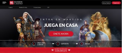 Usabilidad y navegación - Mansion casino